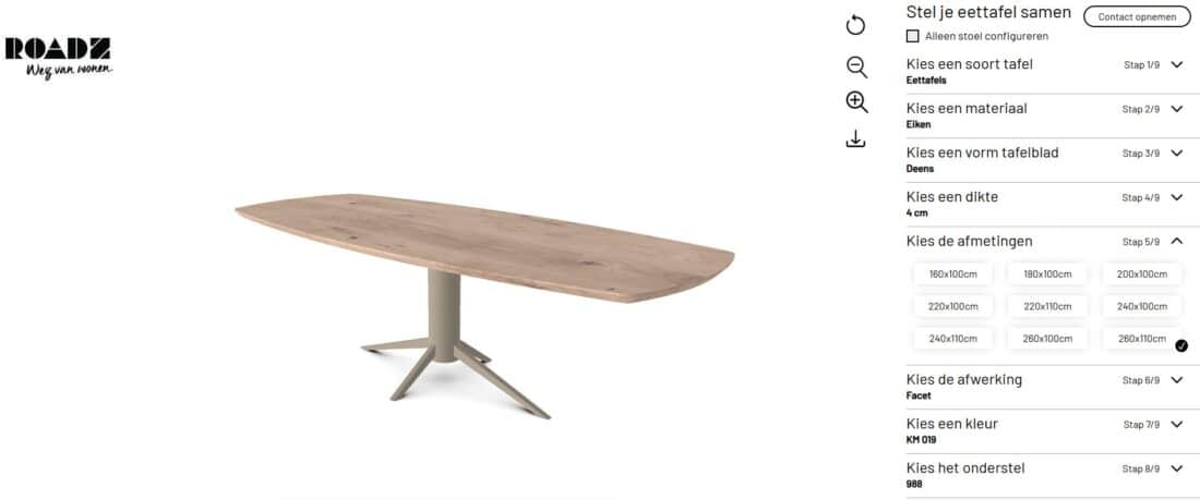 Tafel configurator